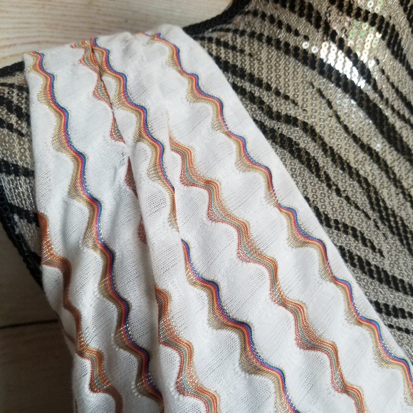 NWT Greylin cream rainbow stitched dress large - Picture 3 of 8